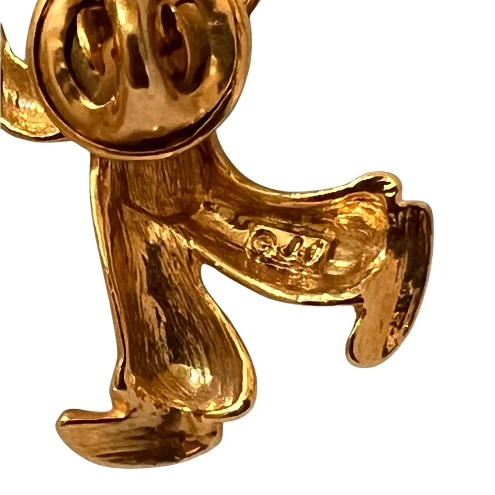 Two JJ Jonette Signed Clown Gold Tone Pins Juggling Cymbals
